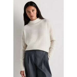 Mongolian Cashmere Funnel Neck Sweater Ivory Size M NWT